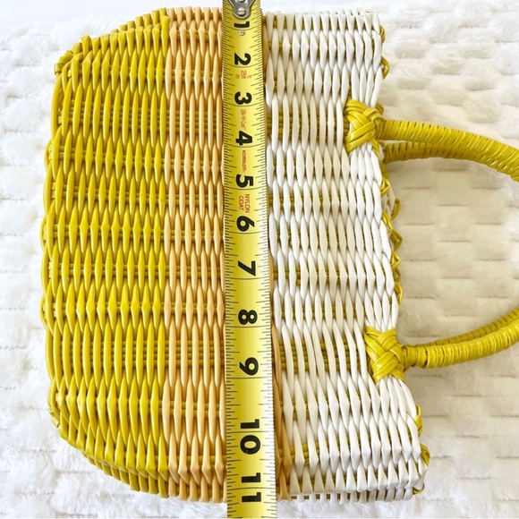 Yellow Medium Deep Woven Recyclyed Plastic High Capacity Handbag - Picture 10 of 10